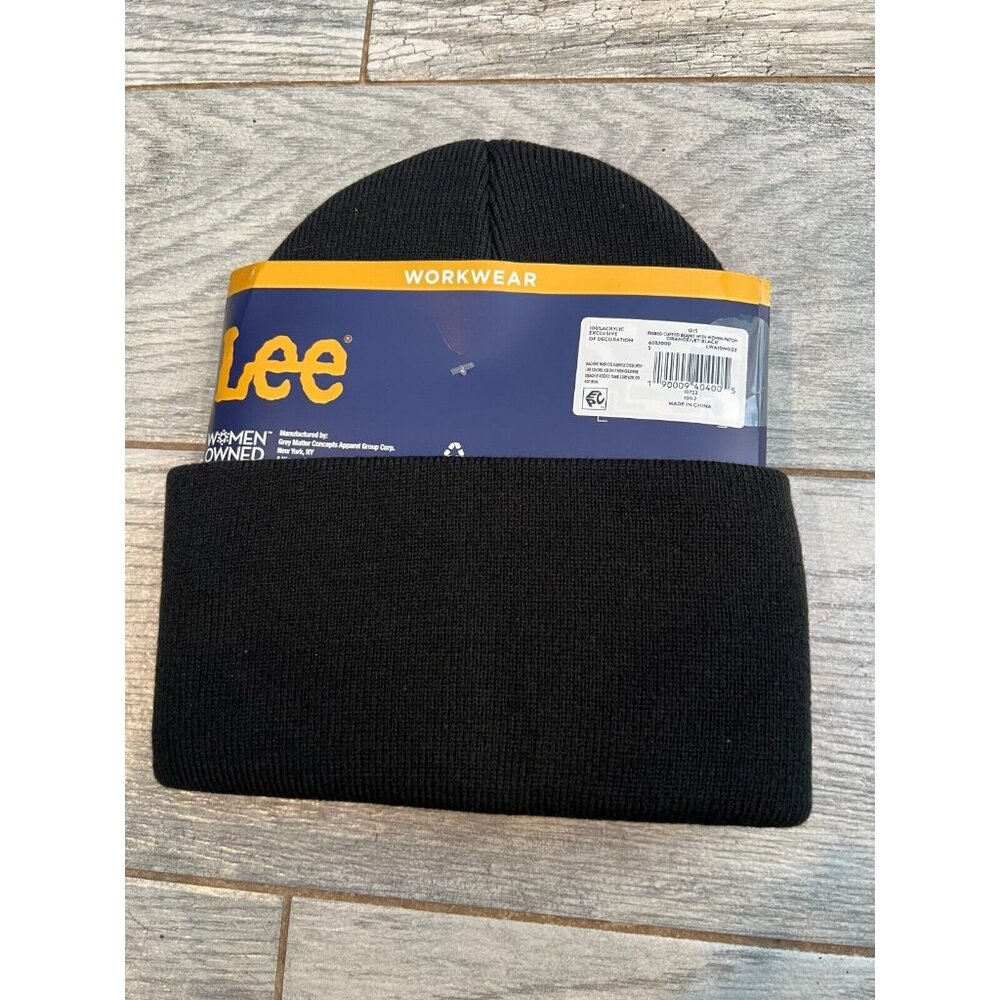 Lee Workwear Beanie Caps One Size 2 Pack Orange Black NWT Acrylic Tigers Hats